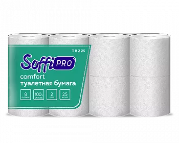10900981 SoffiPro Туалетная бумага 2сл 25м (8пач*8рул)