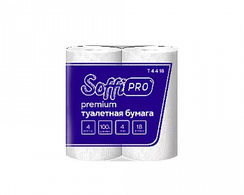 10900969 SoffiPro Туалетная бумага 4сл 18м (10пач*4рул)
