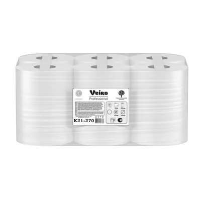 K21-270 Veiro Professional Lite бумажные полотенца в рулонах,1сл.,270м.,шир200мм.,6рул*упак.,вт38мм.