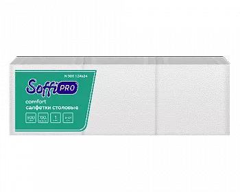 10901463 SoffiPro Салфетки столовые, 1сл, 24*24см (15пач*500лист)