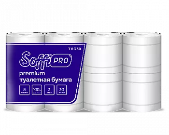10900970 SoffiPro Туалетная бумага 3сл 30м (5пач*8рул)