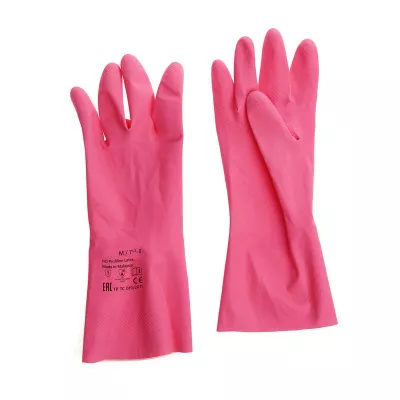 77757 Перчатки латексные многоразовые красные, M, 1 пара, Малайзия (ЧЗ) HQ Профилайн