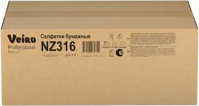 NZ316 Veiro Professional Premium Салфетки бумажные Z-сложение 1 слой, (42пачки*250 листов)