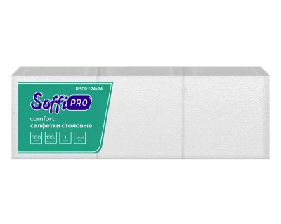 10901463 SoffiPro Салфетки столовые, 1сл, 24*24см (15пач*500лист)
