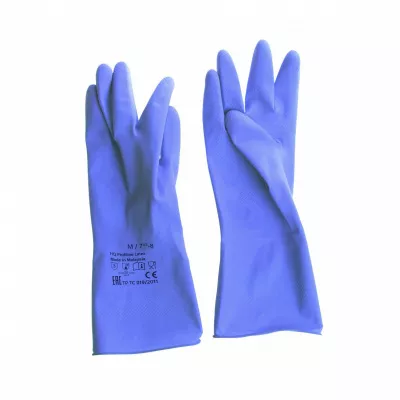 77769 Перчатки латексные многоразовые синие, M, 1 пара, Малайзия (ЧЗ) HQ Профилайн