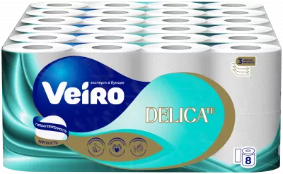 T319 Туалетная бумага Veiro Professional Home Premium, 3 слоя, 15м (6 пачек*8 рулонов)