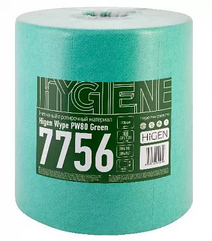 7756 Higen PW80 Green Нетканый материал для интенсивной очистки,зеленый,300*380мм,300 лст.*рул.