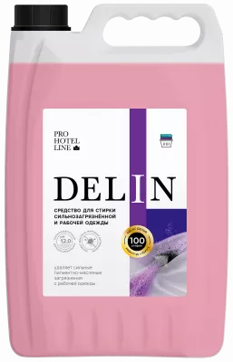 Delin. 5 л Жидкое средство для стирки/ Средство для стирки сильнозагрязнённой и рабочей одежды.