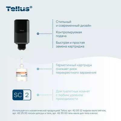 952008 SC2 Диспенсер-мини для косметической продукции, черный Tellus