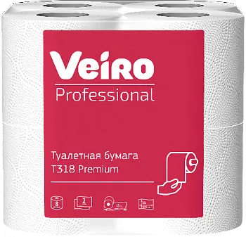 T318 Veiro Professional Premium Туалетная бумага, 2 слоя, 48 рулонов по 15 метров
