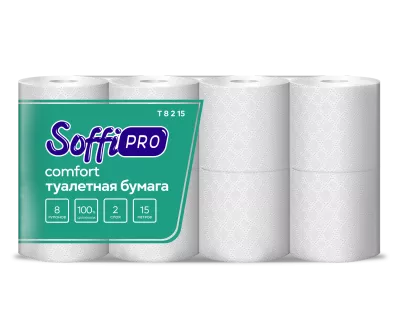 10900985 SoffiPro Туалетная бумага 2сл 15м (8пач*8рул)