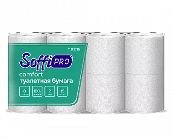 10900985 SoffiPro Туалетная бумага 2сл 15м (8пач*8рул)