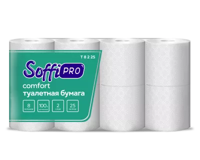 10900981 SoffiPro Туалетная бумага 2сл 25м (8пач*8рул)