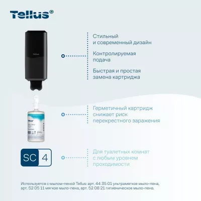 954008 Tellus диспенсер для мыла-пены, черный 