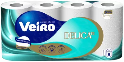 T319 Туалетная бумага Veiro Professional Home Premium, 3 слоя, 15м (6 пачек*8 рулонов)