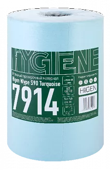 7914 Higen S90 Turquoise нетканый протирочный материал,креп.,бирюзовый,300*380мм,400л.*рул.