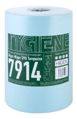 7914 Higen S90 Turquoise нетканый протирочный материал,креп.,бирюзовый,300*380мм,400л.*рул.