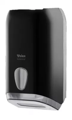 L-ONE черный Veiro Professional Диспенсер для листовой туалетной бумаги, пластиковый