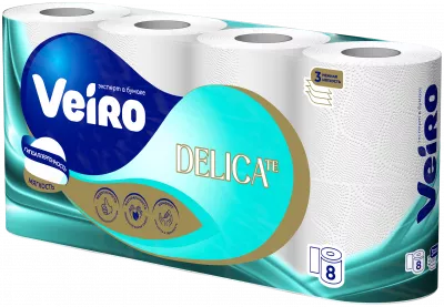 T319 Туалетная бумага Veiro Professional Home Premium, 3 слоя, 15м (6 пачек*8 рулонов)