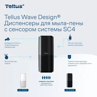 954108 SC4 Диспенсер для мыла-пены сенсорный, черный Tellus