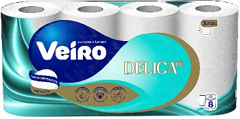 T319 Туалетная бумага Veiro Professional Home Premium, 3 слоя, 15м (6 пачек*8 рулонов)
