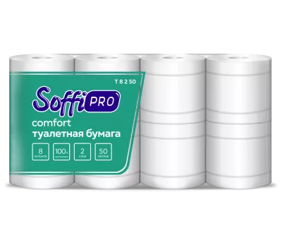 10900980 SoffiPro Туалетная бумага 2сл 50м (5пач*8рул)