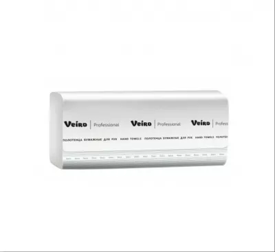 V1-250 Veiro Professional Lite Полотенца для рук в листах V-сложения, 1-слойные, 20 пачек по 250 листов