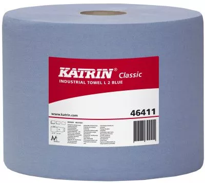464118 Katrin Classic Industrial Towel L2 Blue Бум протирочный материал2сл,D290мм,1000л,2рул*360м
