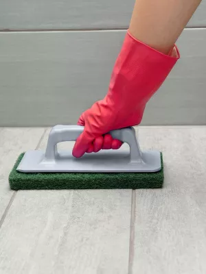 73576 Губка-пад зеленая средней жесткости нейлон 25*12*2см "HQ"