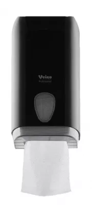 L-ONE черный Veiro Professional Диспенсер для листовой туалетной бумаги, пластиковый