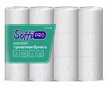 10900984 SoffiPro Туалетная бумага 2сл 18м (8пач*12рул)
